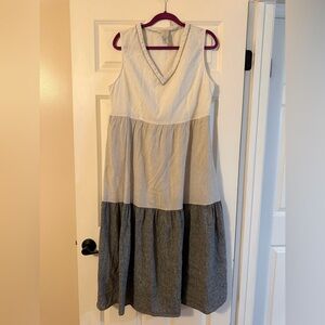 Joie Anthropologie Linen Rhinestone Color Block Maxi Dress
Pockets Size XL